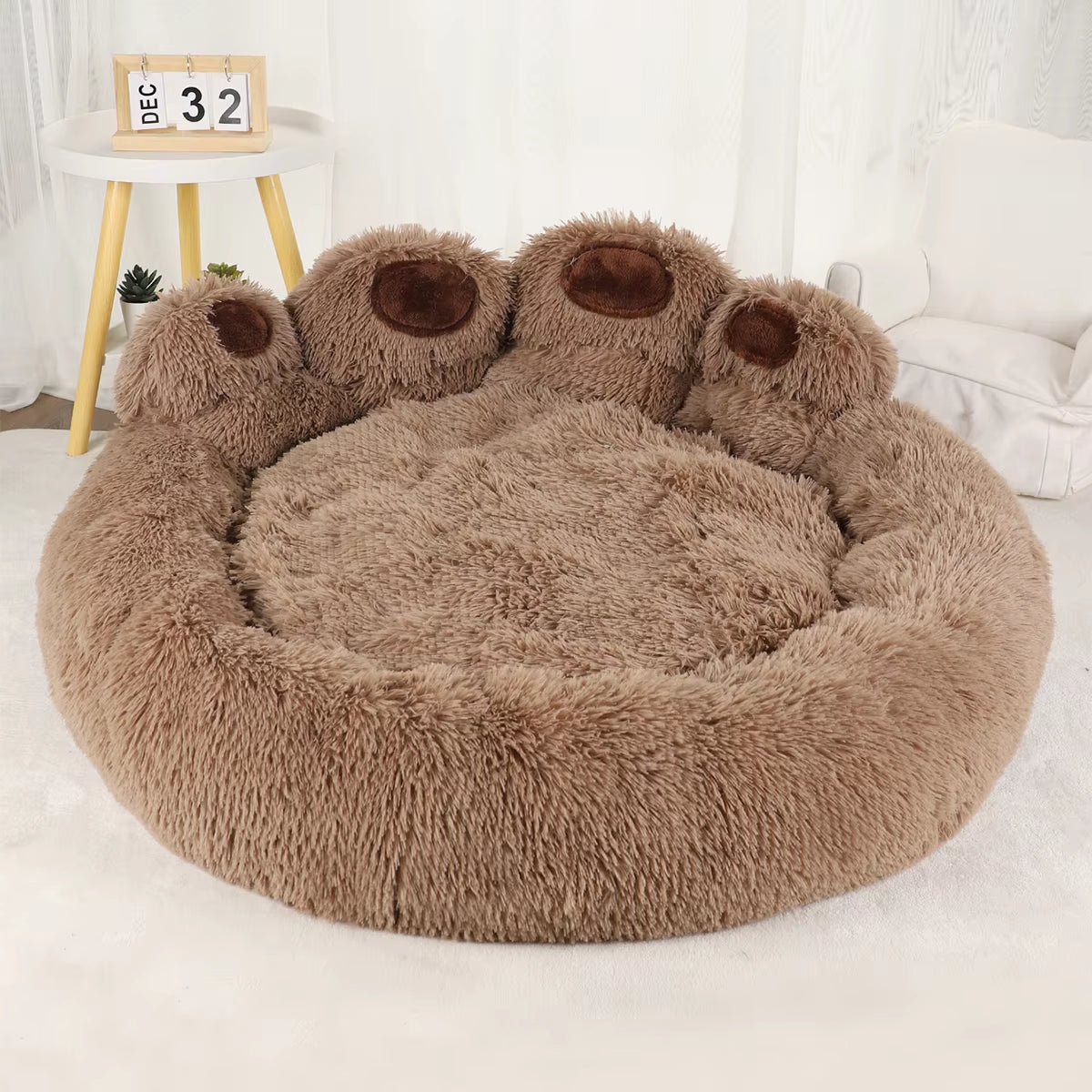 Fluffy Dog Bed Winter Plush Kennel Accessories Pet Products Large Dogs Beds Bedding Sofa Basket Small Mat Cats Big Cushion Puppy